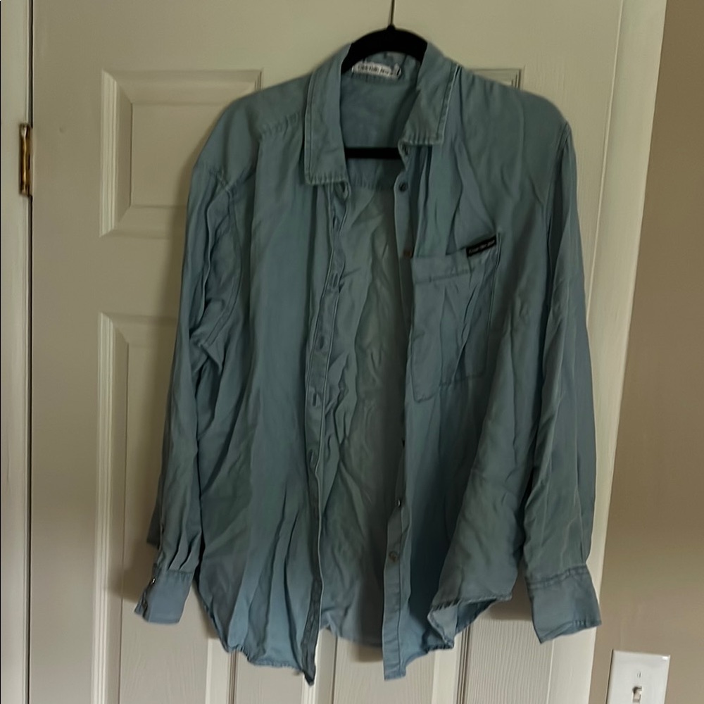 Calvin Klein Blue Long Sleeve Button Up